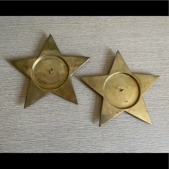 Accents Vintage Brass Star Candle Holders Poshmark